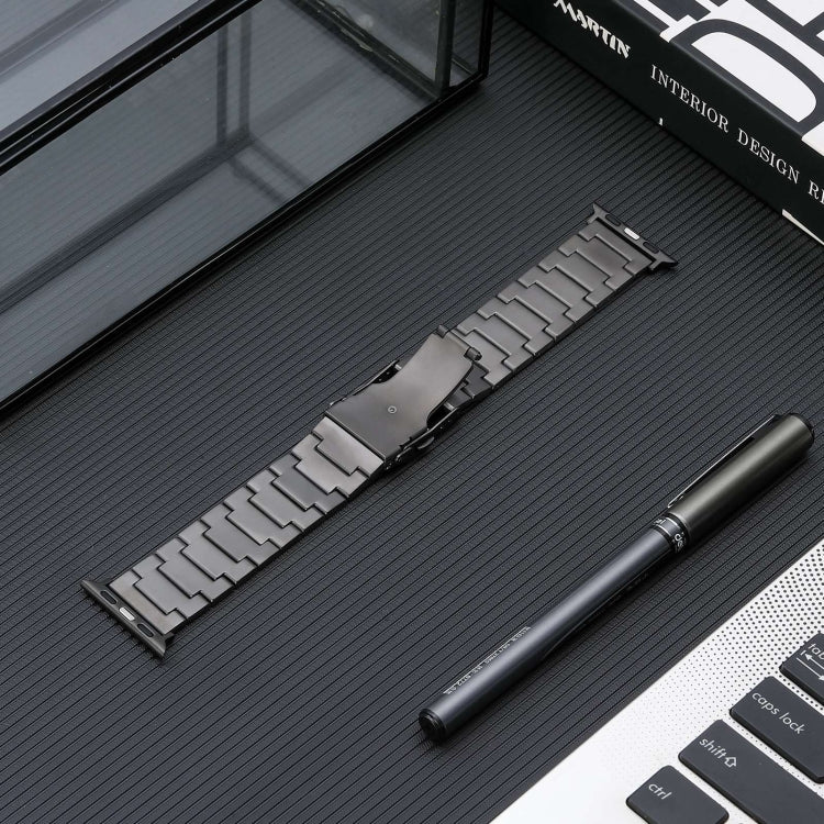 For Apple Watch Series 6 44mm Safety Buckle Titanium Steel Watch Band(Grey) - Watch Bands by PMC TechLife | Online Shopping South Africa | PMC TechLife