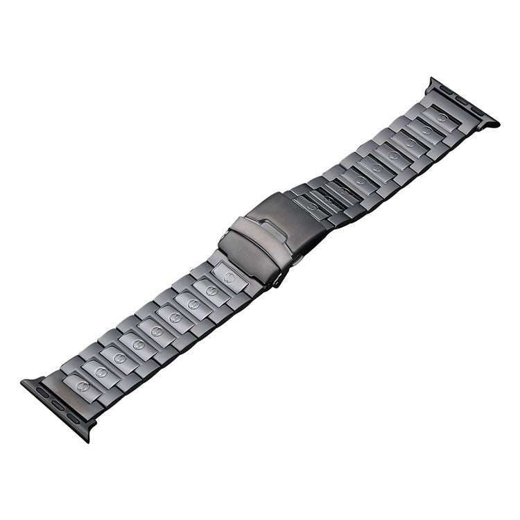 For Apple Watch Series 3 38mm Safety Buckle Titanium Steel Watch Band(Grey) - Watch Bands by PMC TechLife | Online Shopping South Africa | PMC TechLife