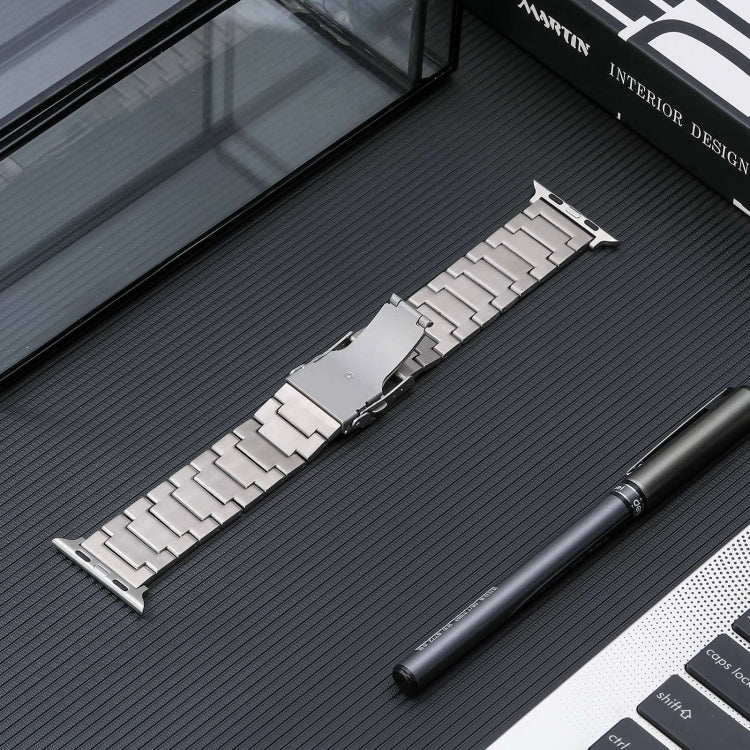 For Apple Watch Ultra 2 49mm Safety Buckle Titanium Steel Watch Band(Silver) - Watch Bands by PMC TechLife | Online Shopping South Africa | PMC TechLife