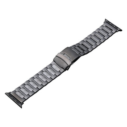 For Apple Watch SE 2023 40mm Safety Buckle Titanium Steel Watch Band(Grey) - Watch Bands by PMC Jewellery | Online Shopping South Africa | PMC Jewellery