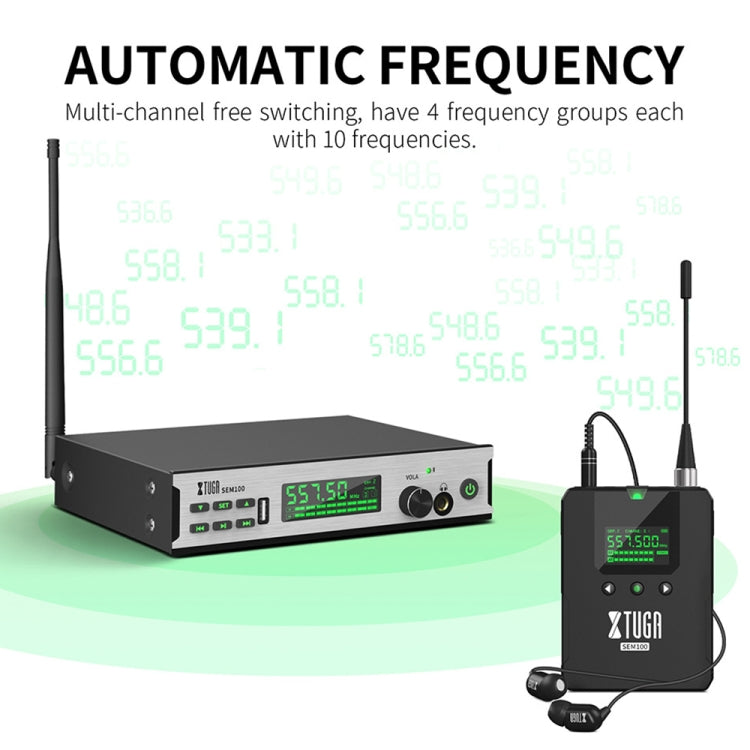 XTUGA SEM100 Professional Wireless In Ear Monitor System 1 BodyPacks(AU Plug) - Microphone by XTUGA | Online Shopping South Africa | PMC Jewellery | Buy Now Pay Later Mobicred