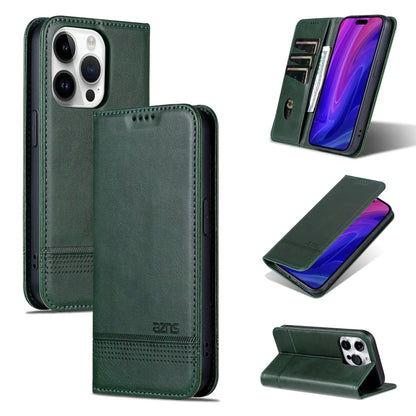 For iPhone 16 Pro Max AZNS Magnetic Calf Texture Flip Leather Phone Case(Dark Green) - iPhone 16 Pro Max Cases by AZNS | Online Shopping South Africa | PMC Jewellery | Buy Now Pay Later Mobicred