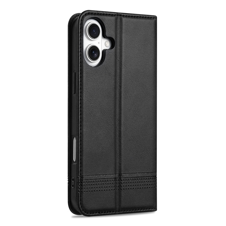 For iPhone 16 Plus AZNS Magnetic Calf Texture Flip Leather Phone Case(Black) - iPhone 16 Plus Cases by AZNS | Online Shopping South Africa | PMC Jewellery | Buy Now Pay Later Mobicred