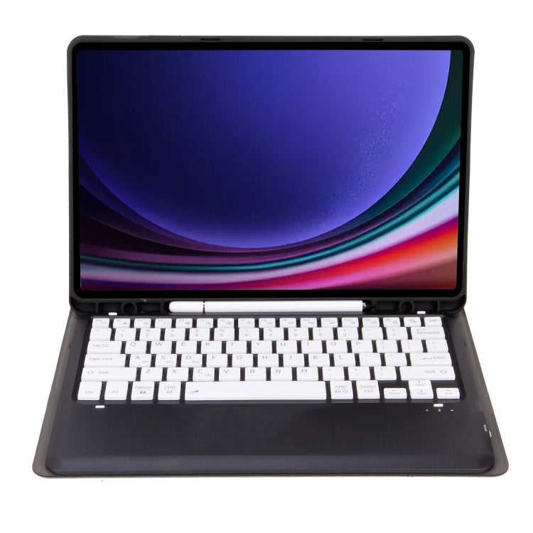For Samsung Galaxy Tab S9+ A810B Pen Slot Detachable Bluetooth Keyboard Leather Tablet Case(Black+White) - Samsung Keyboard by PMC TechLife | Online Shopping South Africa | PMC TechLife