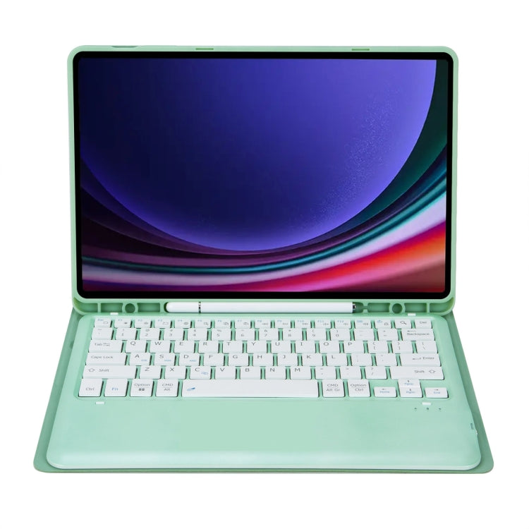 For Samsung Galaxy Tab S9+ A810B Pen Slot Detachable Bluetooth Keyboard Leather Tablet Case(Mint Green) - Samsung Keyboard by PMC TechLife | Online Shopping South Africa | PMC TechLife