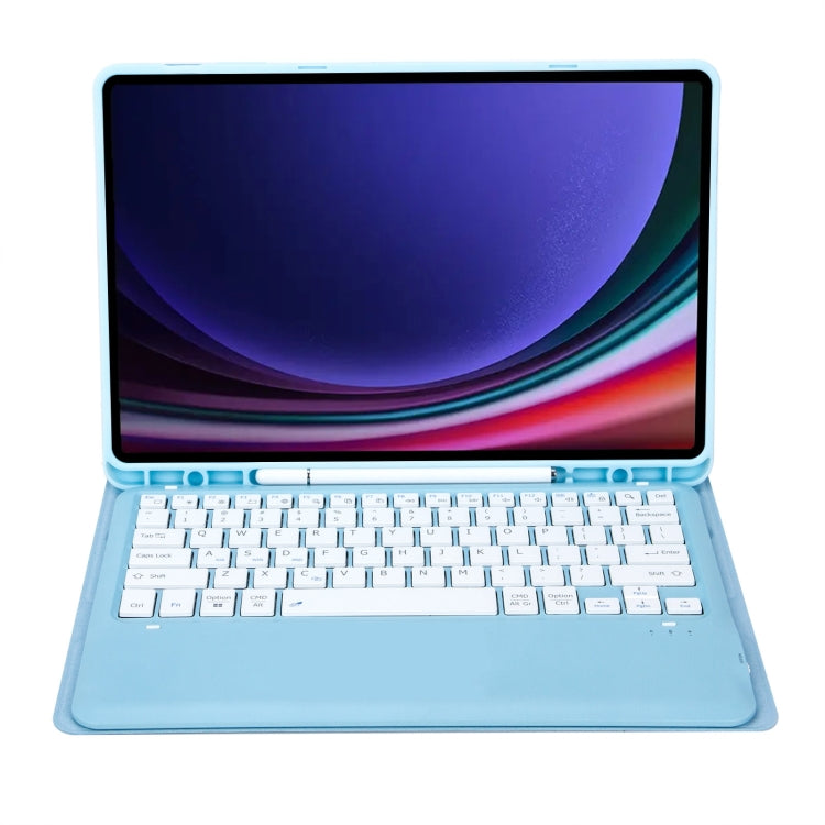 For Samsung Galaxy Tab S9+ A810B Pen Slot Detachable Bluetooth Keyboard Leather Tablet Case(Sky Blue) - Samsung Keyboard by PMC TechLife | Online Shopping South Africa | PMC TechLife