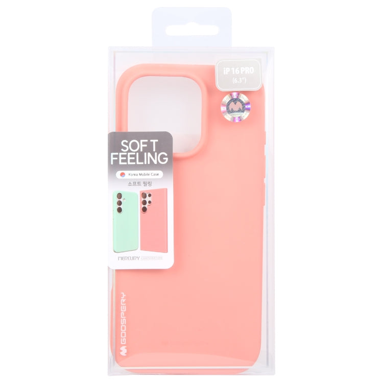 For iPhone 16 Pro GOOSPERY SOFT FEELING Liquid TPU Soft Phone Case(Pink) - iPhone 16 Pro Cases by GOOSPERY | Online Shopping South Africa | PMC Jewellery | Buy Now Pay Later Mobicred