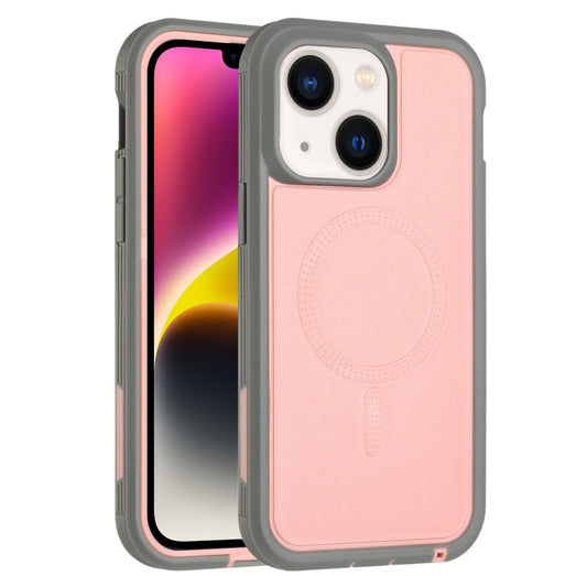 For iPhone 15 Plus Defender Series XT MagSafe Magnetic PC + TPU Shockproof Phone Case(Pink+Grey) - iPhone 15 Plus Cases by PMC Jewellery | Online Shopping South Africa | PMC Jewellery