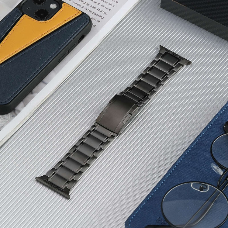 For Apple Watch Series 7 45mm Five Beads Turtle Buckle Titanium Steel Watch Band(Grey) - free shipping - PMC TechLife - Order now!
