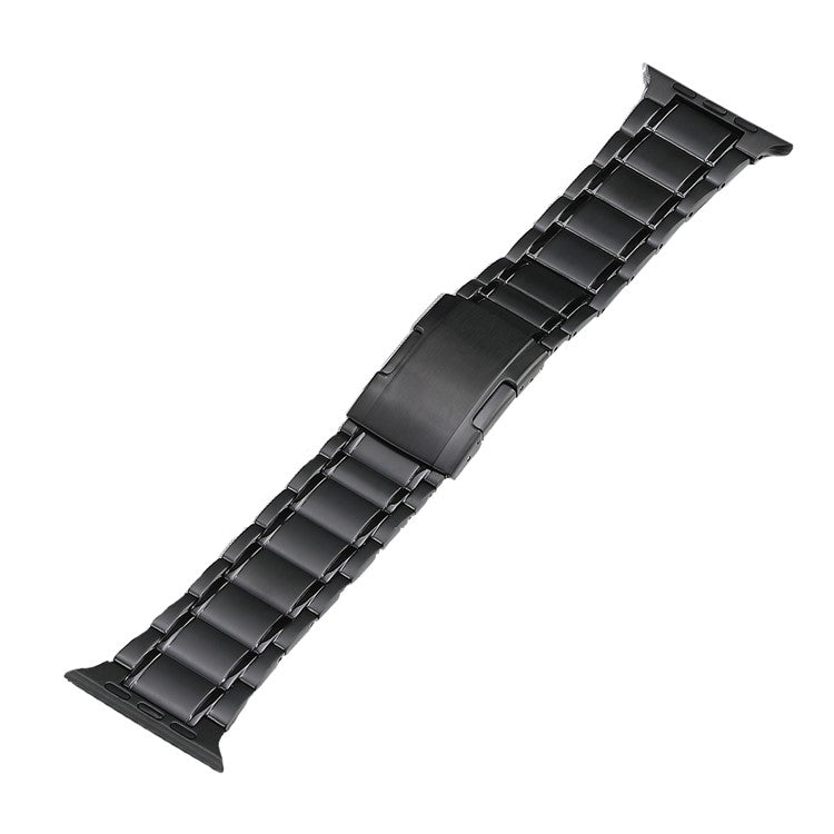 For Apple Watch SE 44mm Five Beads Turtle Buckle Titanium Steel Watch Band(Black) - Watch Bands by PMC TechLife | Online Shopping South Africa | PMC TechLife