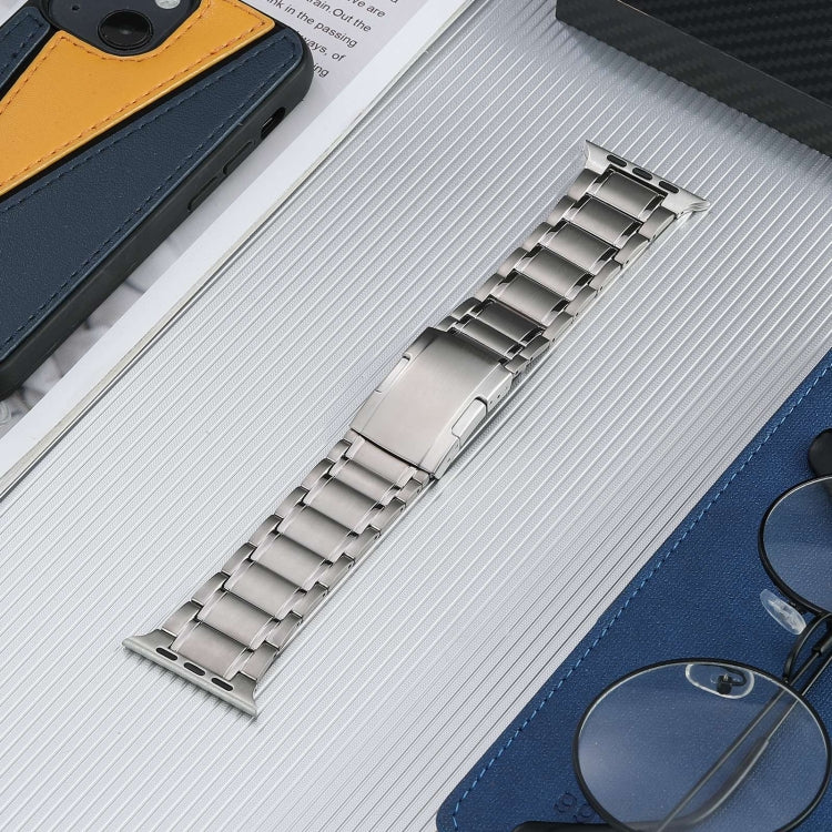 For Apple Watch Series 6 44mm Five Beads Turtle Buckle Titanium Steel Watch Band(Silver) - free shipping - PMC TechLife - Order now!