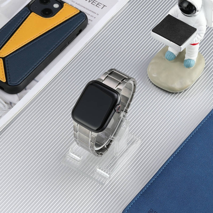 For Apple Watch Series 5 44mm Five Beads Turtle Buckle Titanium Steel Watch Band(Silver) - Watch Bands by PMC TechLife | Online Shopping South Africa | PMC TechLife