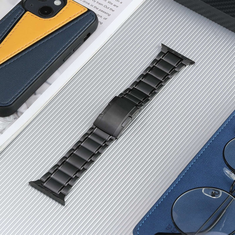 For Apple Watch Ultra 2 49mm Five Beads Turtle Buckle Titanium Steel Watch Band(Black) - Watch Bands by PMC TechLife | Online Shopping South Africa | PMC TechLife
