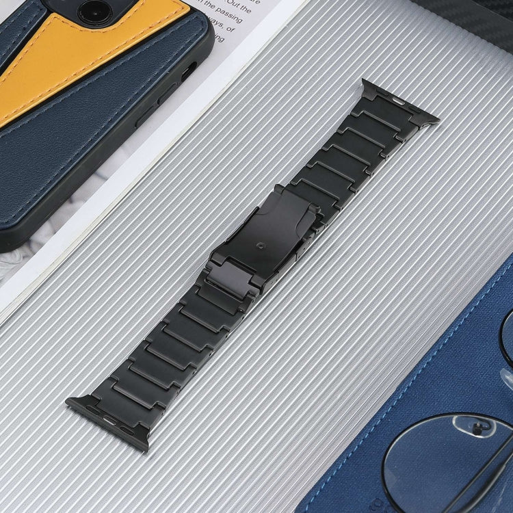 For Apple Watch Ultra 2 49mm Five Beads Turtle Buckle Titanium Steel Watch Band(Black) - Watch Bands by PMC TechLife | Online Shopping South Africa | PMC TechLife