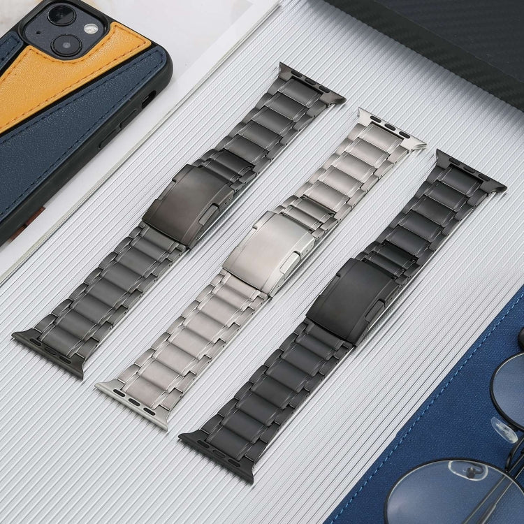 For Apple Watch Series 7 45mm Five Beads Turtle Buckle Titanium Steel Watch Band(Grey) - free shipping - PMC TechLife - Order now!