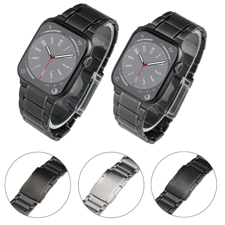 For Apple Watch Series 7 45mm Five Beads Turtle Buckle Titanium Steel Watch Band(Grey) - free shipping - PMC TechLife - Order now!