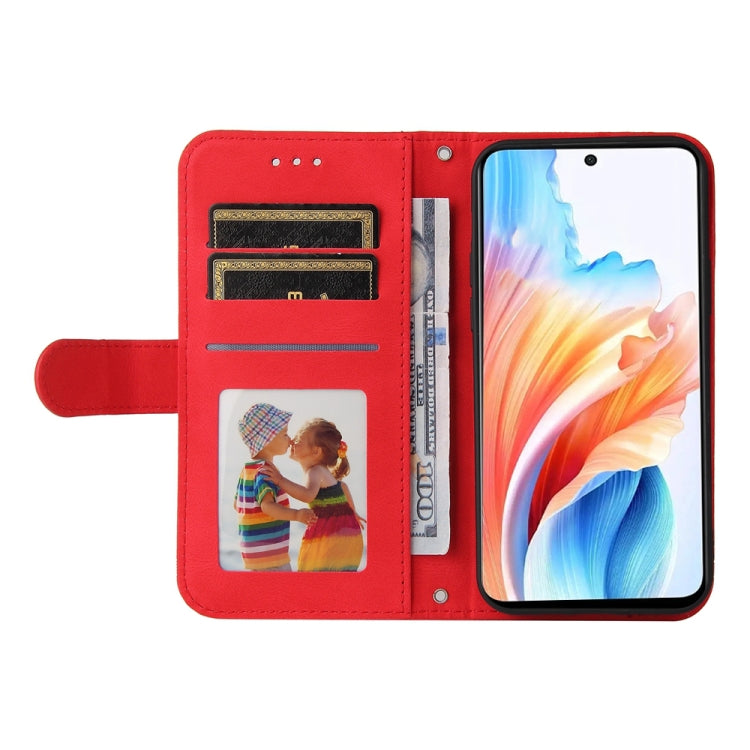 For OPPO A79 5G Skin Feel Life Tree Metal Button Leather Phone Case(Red) - OPPO Cases by PMC Jewellery | Online Shopping South Africa | PMC Jewellery