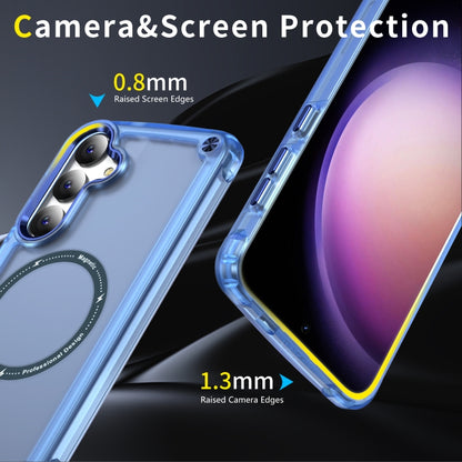 For Samsung Galaxy S25+ 5G Skin Feel TPU + PC MagSafe Magnetic Phone Case(Transparent Blue) - Galaxy S25+ 5G Cases by PMC Jewellery | Online Shopping South Africa | PMC Jewellery | Buy Now Pay Later Mobicred