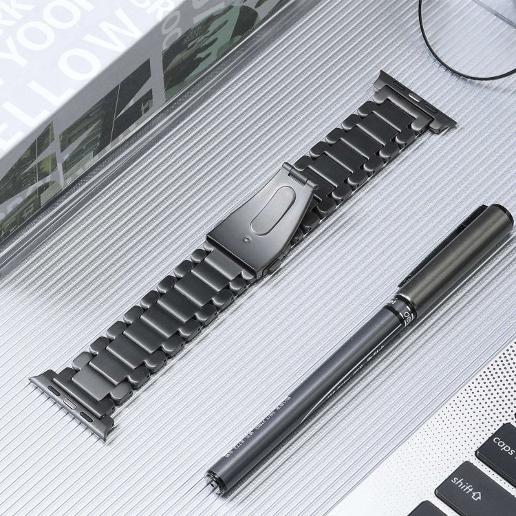 For Apple Watch SE 2022 44mm Five Beads Titanium Steel Watch Band(Grey) - Watch Bands by PMC TechLife | Online Shopping South Africa | PMC TechLife