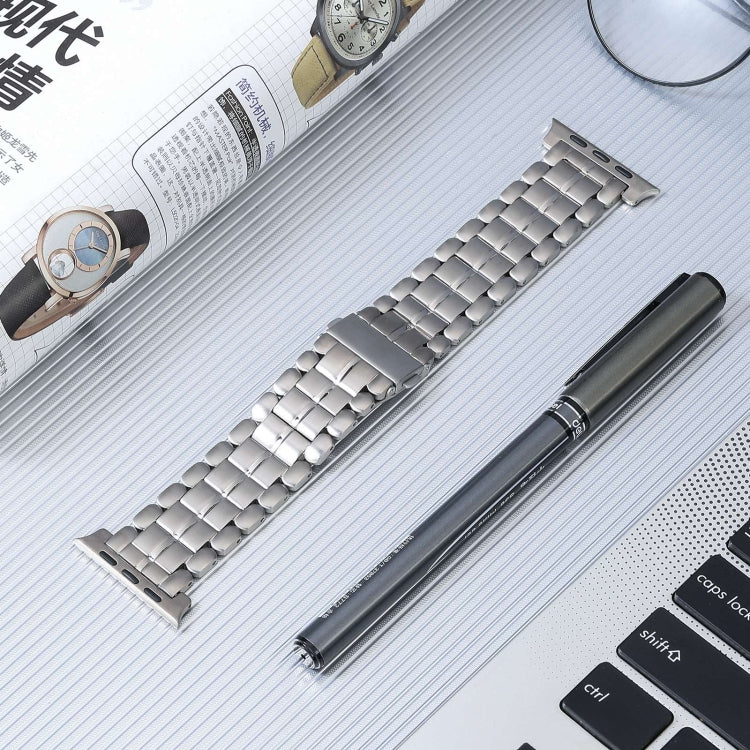 For Apple Watch SE 2022 44mm Five Beads Titanium Steel Watch Band(Silver) - Watch Bands by PMC TechLife | Online Shopping South Africa | PMC TechLife
