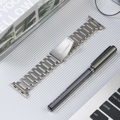 For Apple Watch Series 4 44mm Five Beads Titanium Steel Watch Band(Silver) - Watch Bands by PMC Jewellery | Online Shopping South Africa | PMC Jewellery