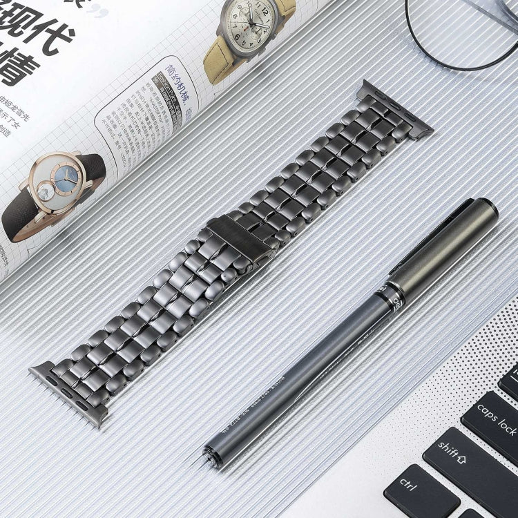 For Apple Watch Series 3 42mm Five Beads Titanium Steel Watch Band(Grey) - Watch Bands by PMC TechLife | Online Shopping South Africa | PMC TechLife