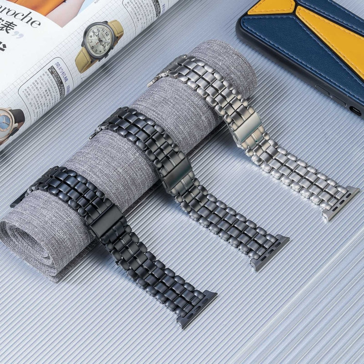 For Apple Watch Series 5 40mm Five Beads Titanium Steel Watch Band(Silver) - Watch Bands by PMC TechLife | Online Shopping South Africa | PMC TechLife