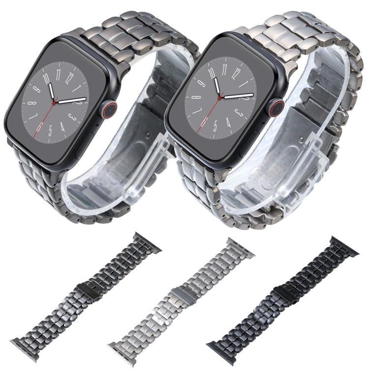 For Apple Watch Series 7 45mm Five Beads Titanium Steel Watch Band(Black) - Watch Bands by PMC TechLife | Online Shopping South Africa | PMC TechLife