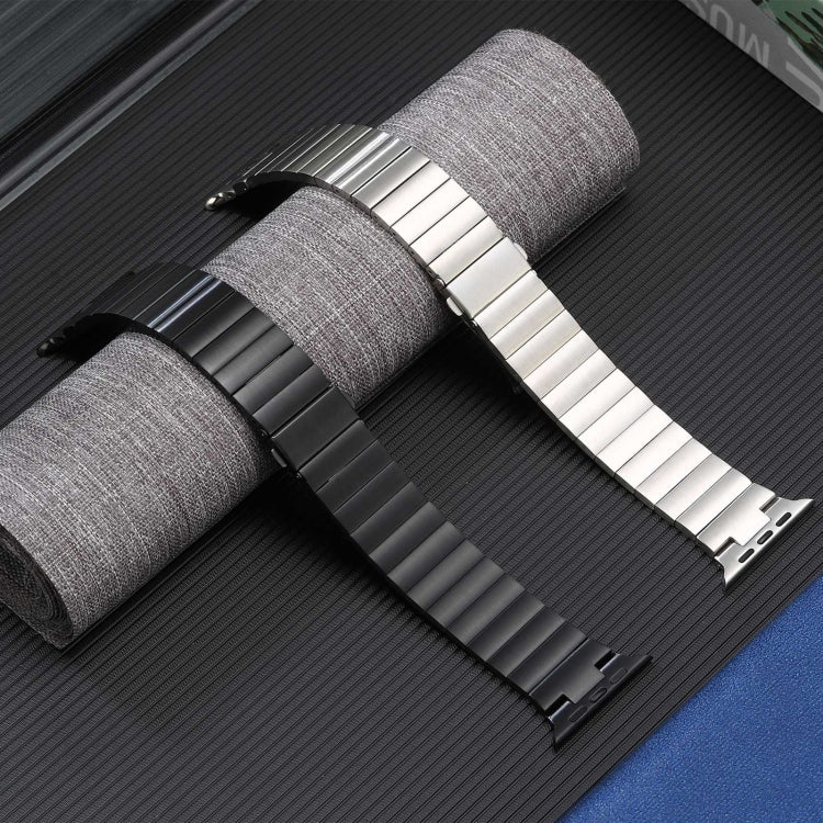 For Apple Watch Series 4 44mm Flat Buckle Stainless Steel Watch Band(Silver) - Watch Bands by PMC TechLife | Online Shopping South Africa | PMC TechLife | Buy Now Pay Later Mobicred