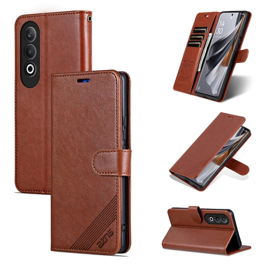 For OPPO K12 AZNS Sheepskin Texture Flip Leather Phone Case(Brown) - OPPO Cases by AZNS | Online Shopping South Africa | PMC Jewellery | Buy Now Pay Later Mobicred
