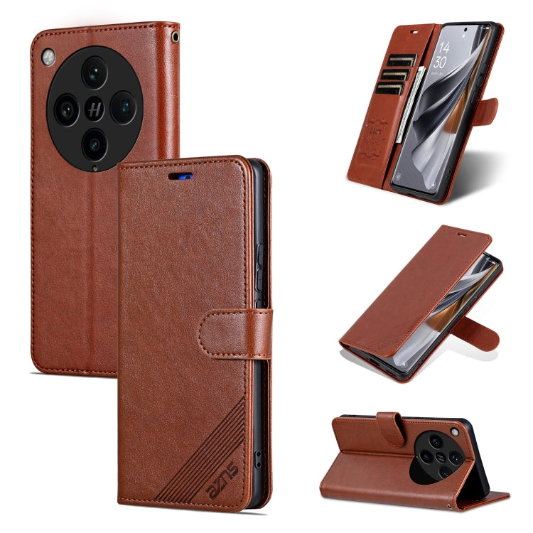 For OPPO Find X8 Pro AZNS Sheepskin Texture Flip Leather Phone Case(Brown) - Find X8 Pro Cases by AZNS | Online Shopping South Africa | PMC Jewellery | Buy Now Pay Later Mobicred