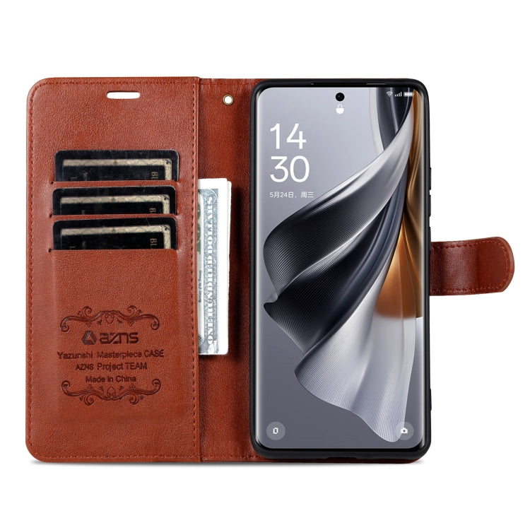 For OPPO Find X8 Pro AZNS Sheepskin Texture Flip Leather Phone Case(Brown) - free shipping - PMC Jewellery - Order now!