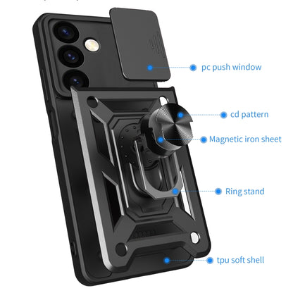 For Samsung Galaxy S24 5G Sliding Camera Cover Design TPU+PC Phone Case(Black) - Galaxy S24 5G Cases by PMC Jewellery | Online Shopping South Africa | PMC Jewellery