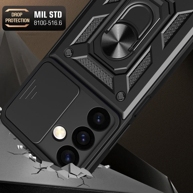 For Samsung Galaxy S24 5G Sliding Camera Cover Design TPU+PC Phone Case(Black) - Galaxy S24 5G Cases by PMC TechLife | Online Shopping South Africa | PMC TechLife | Buy Now Pay Later Mobicred