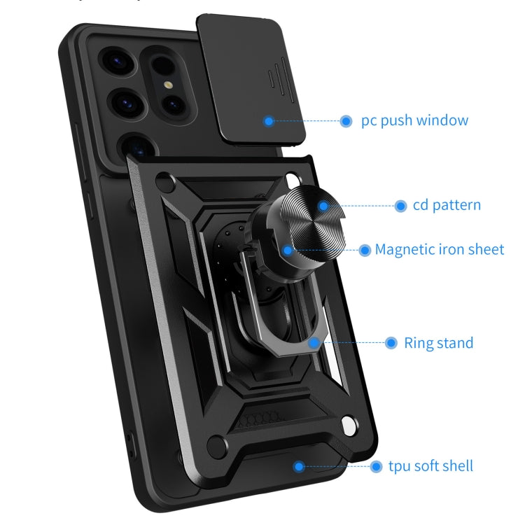 For Samsung Galaxy S24 Ultra 5G Sliding Camera Cover Design TPU+PC Phone Case(Gold) - Galaxy S24 Ultra 5G Cases by PMC TechLife | Online Shopping South Africa | PMC TechLife