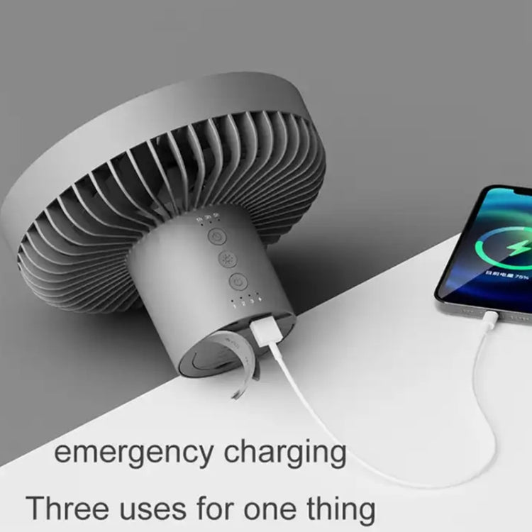 DQ212 10000mAh Outdoor Portable Camping Fan Tent Hanging Vertical Light(Black Grey) - Electric Fans by PMC TechLife | Online Shopping South Africa | PMC TechLife | Buy Now Pay Later Mobicred