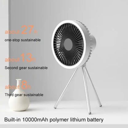 DQ212 10000mAh Outdoor Portable Camping Fan Tent Hanging Vertical Light(Black Grey) - Electric Fans by PMC Jewellery | Online Shopping South Africa | PMC Jewellery | Buy Now Pay Later Mobicred