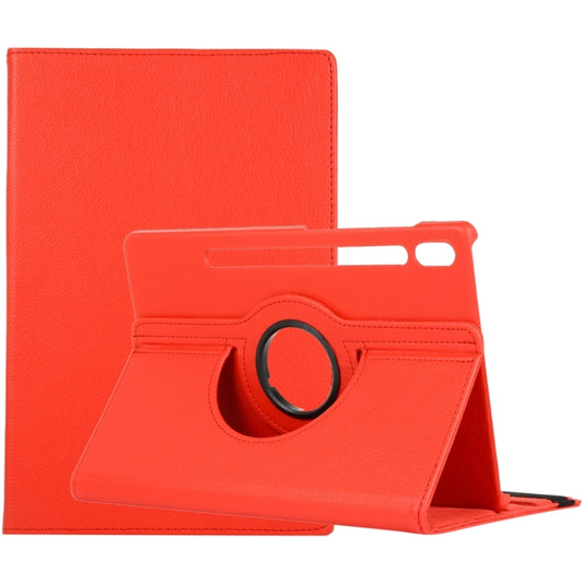 For Samsung Galaxy Tab S9+ / Tab S10+ 360 Degrees Rotation Holder Litchi Texture Leather Tablet Case(Red) - Galaxy Tab S9+ Cases by PMC Jewellery | Online Shopping South Africa | PMC Jewellery | Buy Now Pay Later Mobicred