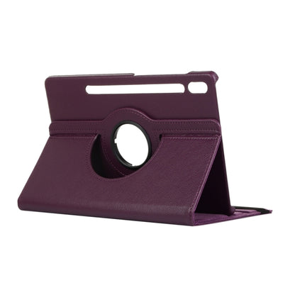 For Samsung Galaxy Tab S9+ / Tab S10+ 360 Degrees Rotation Holder Litchi Texture Leather Tablet Case(Purple) - Galaxy Tab S9+ Cases by PMC Jewellery | Online Shopping South Africa | PMC Jewellery | Buy Now Pay Later Mobicred