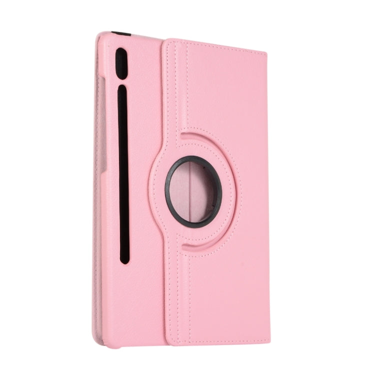 For Samsung Galaxy Tab S9+ / Tab S10+ Litchi Texture 360 Degrees Rotation Holder Leather Tablet Case(Pink) - Galaxy Tab S9+ Cases by PMC Jewellery | Online Shopping South Africa | PMC Jewellery | Buy Now Pay Later Mobicred
