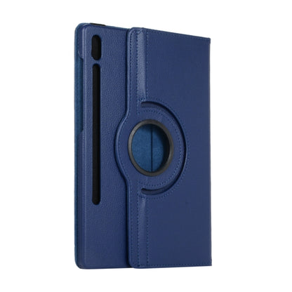 For Samsung Galaxy Tab S9 Ultra 360 Degrees Rotation Holder Litchi Texture Leather Tablet Case(Blue) - Galaxy Tab S9 Ultra Cases by PMC Jewellery | Online Shopping South Africa | PMC Jewellery | Buy Now Pay Later Mobicred