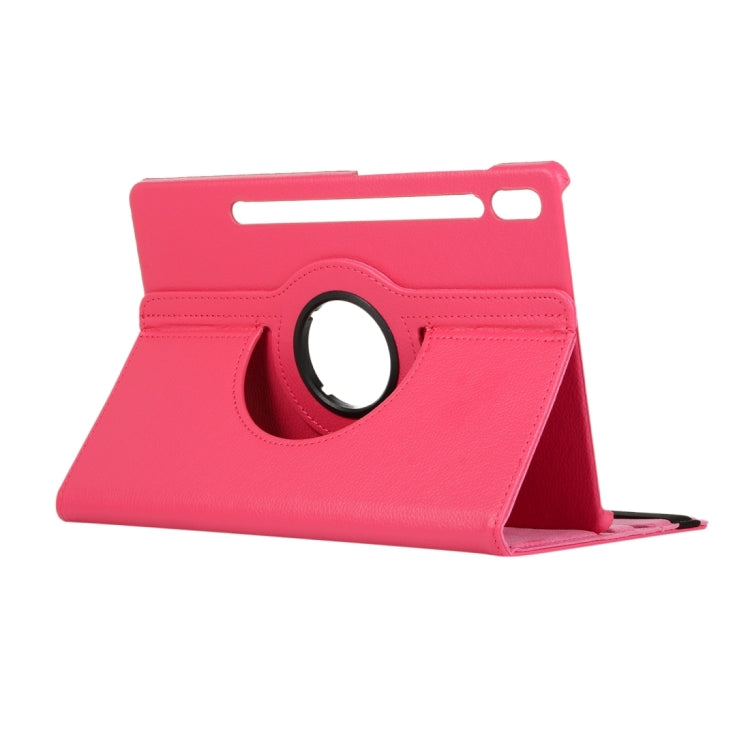 For Samsung Galaxy Tab S9 Ultra 360 Degrees Rotation Holder Litchi Texture Leather Tablet Case(Rose Red) - Galaxy Tab S9 Ultra Cases by PMC Jewellery | Online Shopping South Africa | PMC Jewellery | Buy Now Pay Later Mobicred