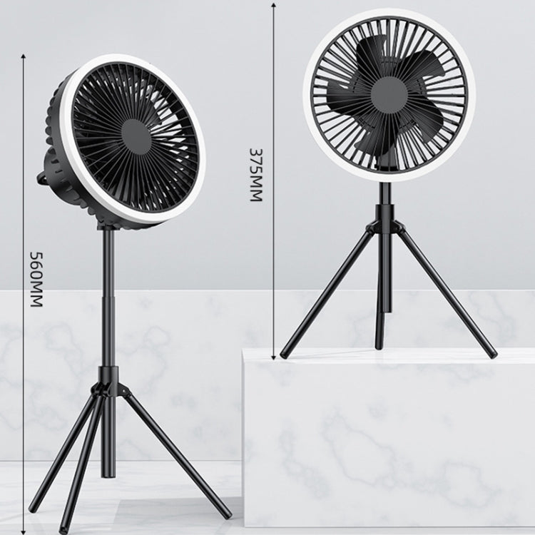 DQ216 10000mAh Outdoor Portable Liftable Swivel Head Camping Fan Tent Hanging Vertical Colorful Light with Remote Control(Black) - Electric Fans by PMC TechLife | Online Shopping South Africa | PMC TechLife | Buy Now Pay Later Mobicred
