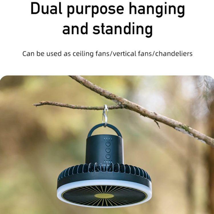 DQ216 10000mAh Outdoor Portable Liftable Swivel Head Camping Fan Tent Hanging Vertical Colorful Light with Remote Control(Black) - Electric Fans by PMC TechLife | Online Shopping South Africa | PMC TechLife | Buy Now Pay Later Mobicred