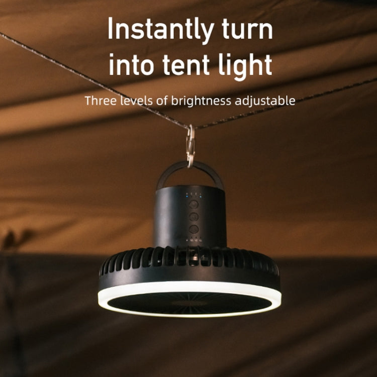 DQ216 10000mAh Outdoor Portable Liftable Swivel Head Camping Fan Tent Hanging Vertical Colorful Light with Remote Control(Khaki) - Electric Fans by PMC TechLife | Online Shopping South Africa | PMC TechLife | Buy Now Pay Later Mobicred