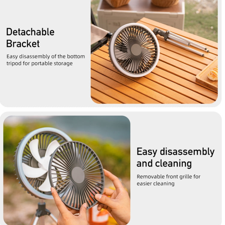 DQ216 10000mAh Outdoor Portable Liftable Swivel Head Camping Fan Tent Hanging Vertical Colorful Light with Remote Control(Black) - Electric Fans by PMC TechLife | Online Shopping South Africa | PMC TechLife | Buy Now Pay Later Mobicred