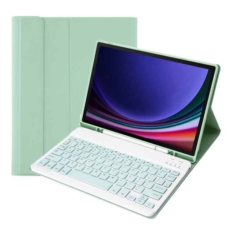 For Samsung Galaxy Tab S9 A710B Candy Color TPU Bluetooth Keyboard Leather Tablet Case with Pen Holder(Light Green) - Samsung Keyboard by PMC TechLife | Online Shopping South Africa | PMC TechLife