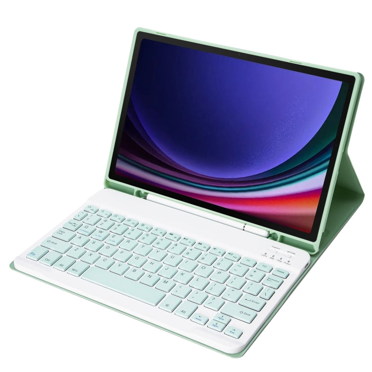 For Samsung Galaxy Tab S9 A710B Candy Color TPU Bluetooth Keyboard Leather Tablet Case with Pen Holder(Light Green) - Samsung Keyboard by PMC TechLife | Online Shopping South Africa | PMC TechLife