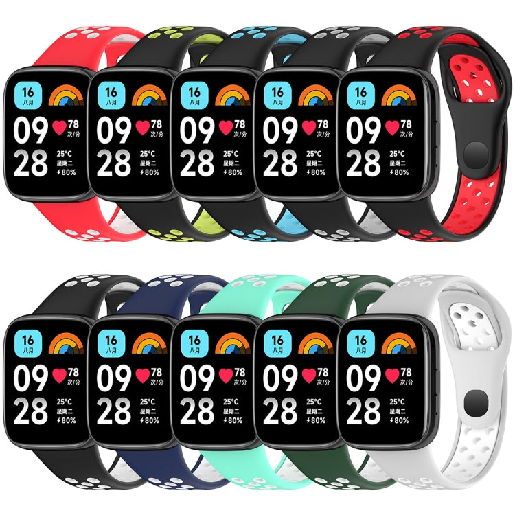 For Redmi Watch 3 Lite / Watch 3 Active Two Color Silicone Watch Band(Teal White) - Watch Bands by PMC Jewellery | Online Shopping South Africa | PMC Jewellery