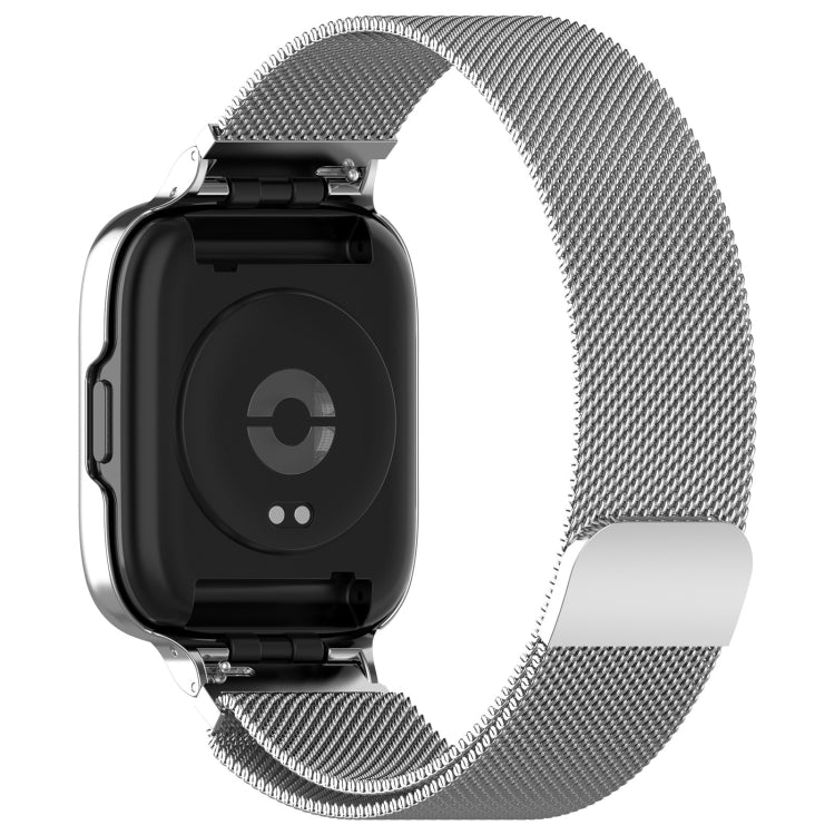 For Redmi Watch 3 Lite / Watch 3 Active 2 in 1 Milan Metal Watch Band with Watch Frame(Silver) - Watch Bands by PMC TechLife | Online Shopping South Africa | PMC TechLife